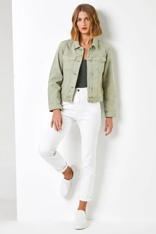 Roman Sage Classic Cotton Denim Jacket - 20 Image 3
