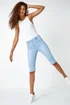 Roman Light Denim Stretch Knee Length Pedal Pusher - 12 Image 2