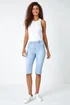 Roman Light Denim Stretch Knee Length Pedal Pusher - 12 Image 3