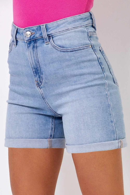 Roman Light Denim Stretch Denim Mom Shorts - Size 12 Image 2