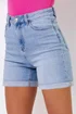 Roman Light Denim Stretch Denim Mom Shorts - Size 12 Image 2