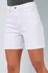 Roman White Stretch Denim Mom Shorts - 14 Image 1