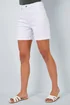 Roman White Stretch Denim Mom Shorts - 14 Image 2