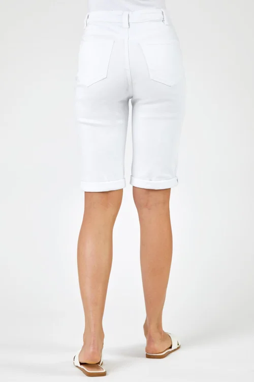 Roman White Essential Stretch Knee Length Shorts - Size 20 Image 2