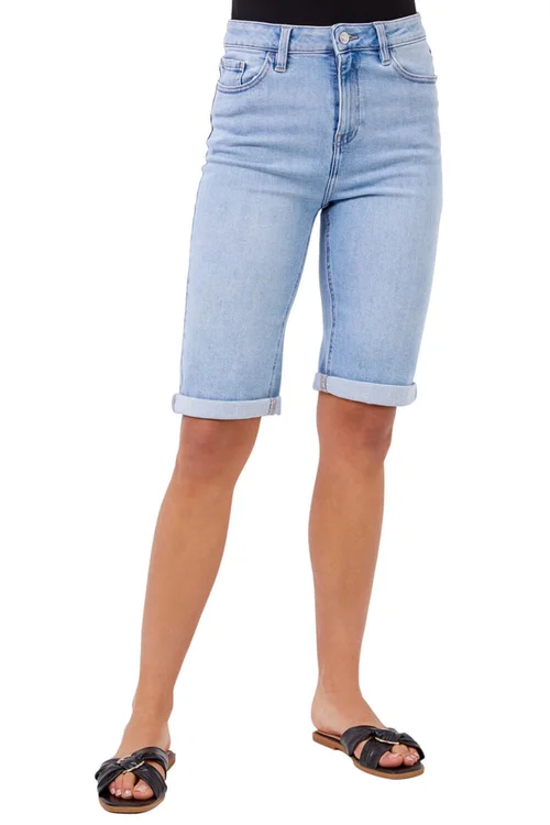 Roman Light Denim Essential Stretch Knee Length Shorts - Size 18 Image 1