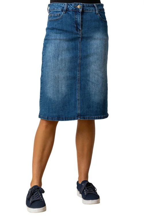 Roman Denim Cotton Denim Stretch A line Skirt - Size 18 Image 1