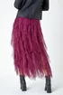 Roman Burgundy Elasticated Mesh Layered Skirt - Size 10 Image 3