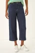 Roman Indigo Wide Leg Stretch Cropped Denim Culottes - 10 Image 4
