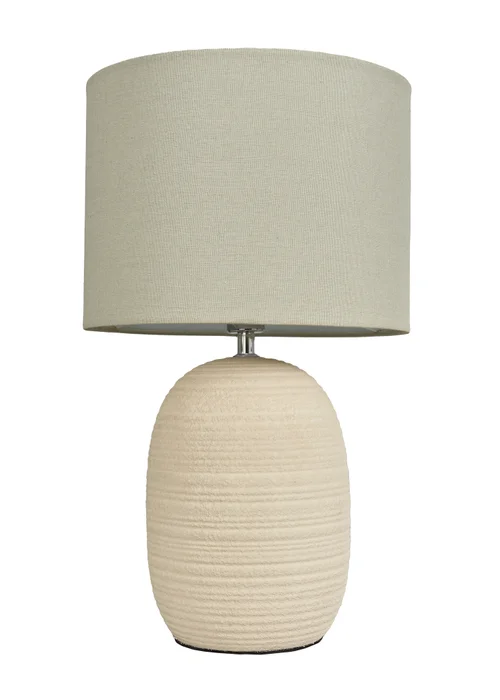 BHS Heath Ceramic Table Lamp Cream (46cm x 28cm) - One Size Image 2