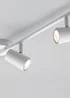 BHS Harv Adjustable 4 Spotlight Ceiling Bar White (13cm x 78cm) - One Size Image 3