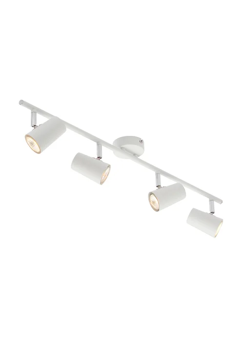 BHS Harv Adjustable 4 Spotlight Ceiling Bar White (13cm x 78cm) - One Size Image 2
