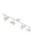 BHS Harv Adjustable 4 Spotlight Ceiling Bar White (13cm x 78cm) - One Size Image 2