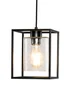 BHS Hardy 1 Light Pendant Matt Black (Adjustable 57-127cm x 18cm) - One Size Image 3