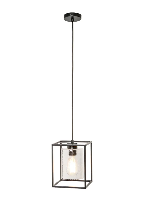 BHS Hardy 1 Light Pendant Matt Black (Adjustable 57-127cm x 18cm) - One Size Image 2