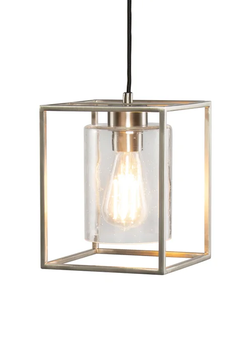 BHS Hardy 1 Light Pendant Satin Nickel (Adjustable 57-127cm x 18cm) - One Size Image 3