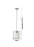 BHS Hardy 1 Light Pendant Satin Nickel (Adjustable 57-127cm x 18cm) - One Size Image 4