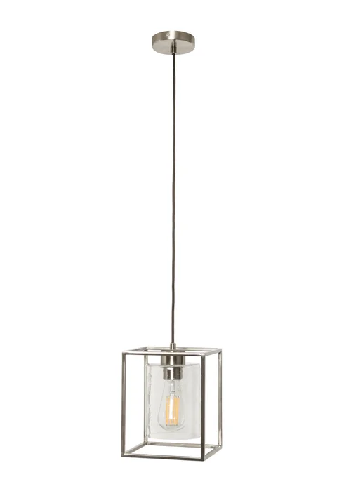 BHS Hardy 1 Light Pendant Satin Nickel (Adjustable 57-127cm x 18cm) - One Size Image 2