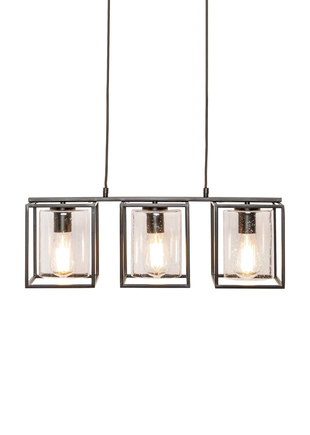 BHS Hardy 3 Light Diner Bar Matt Black (Adjustable 57-119cm x 60cm) - One Size Image 4