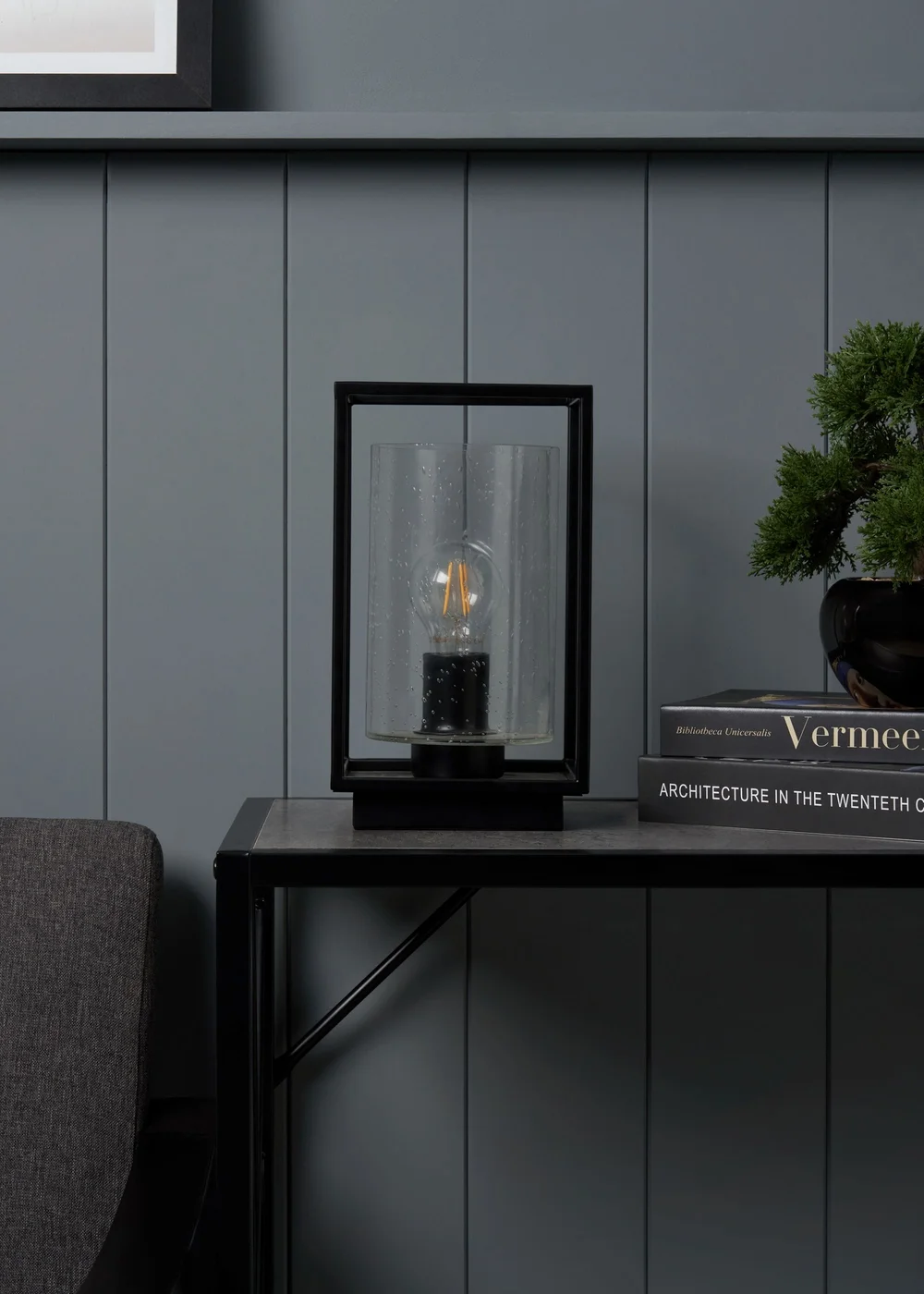 BHS Hardy Table Lamp Matt Black (27cm x 16cm) - One Size Image 2