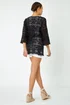 Roman Black Cotton Crochet Tunic Top - Size 14 Image 4