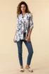 Roman Blue Floral Print Notch Neck Top - Size 14 Image 3