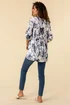 Roman Blue Floral Print Notch Neck Top - Size 14 Image 4
