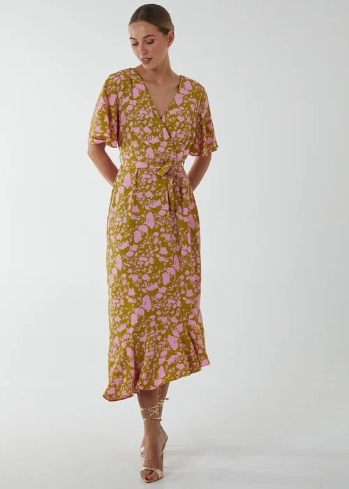 Blue Vanilla Lime Ruffle Wrap Midi Dress - 10 Image 4