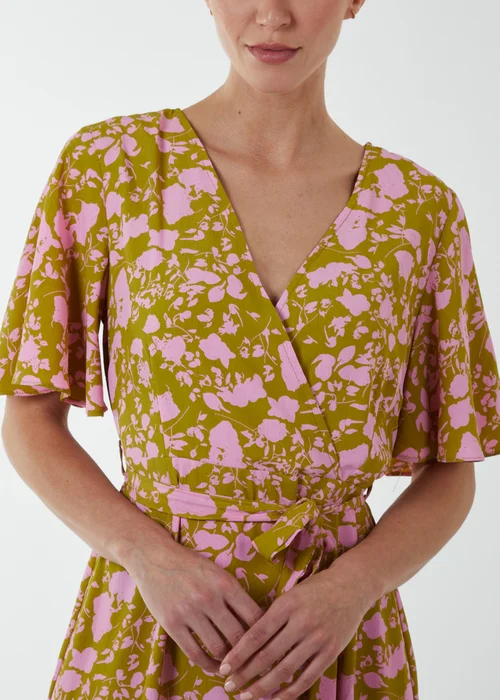 Blue Vanilla Lime Ruffle Wrap Midi Dress - 10 Image 3