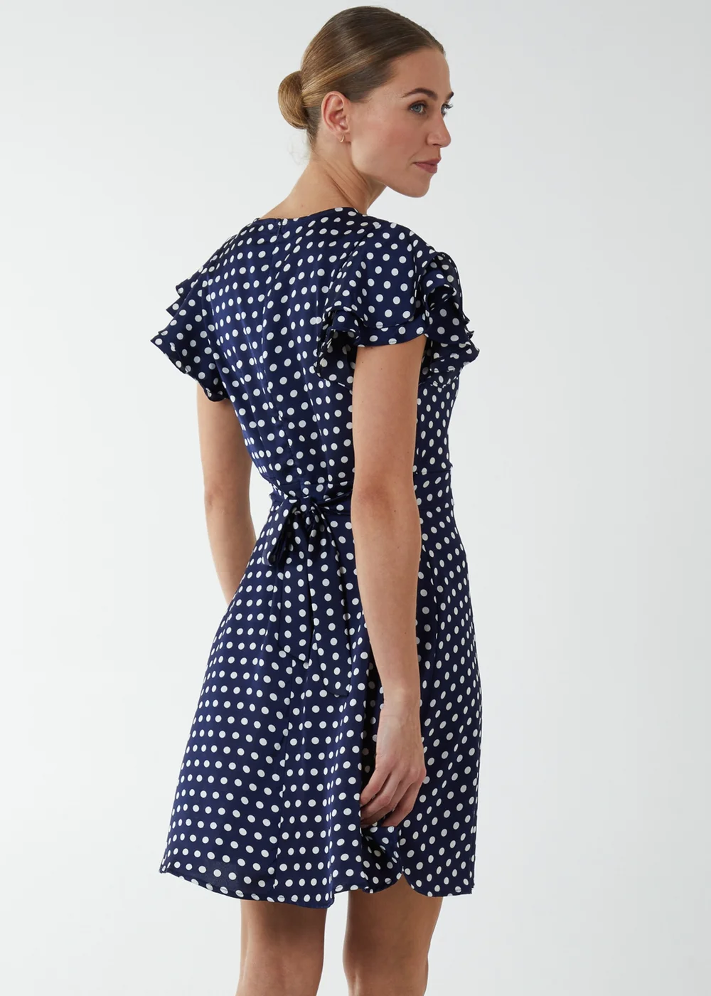 Blue Vanilla Navy Wrap Ruffle Mini Dress - 16 Image 2