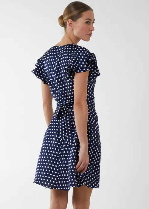 Blue Vanilla Navy Wrap Ruffle Mini Dress - 16 Image 2