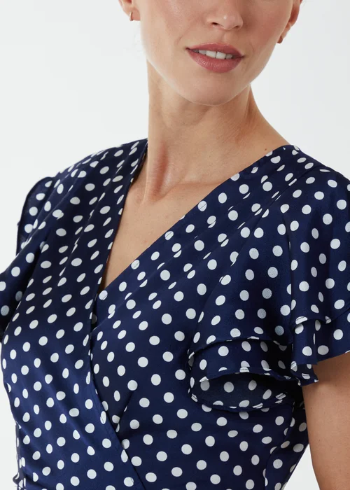Blue Vanilla Navy Wrap Ruffle Mini Dress - 16 Image 3