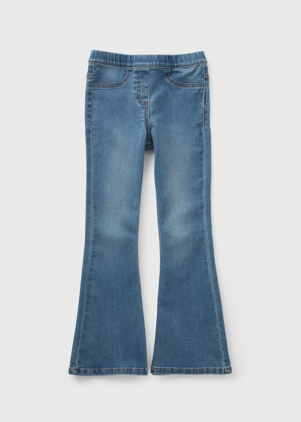 Girls Blue Lightwash Flare Jegging (7-15yrs) - Age 8 Years Image 1