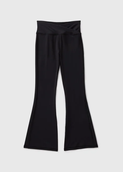 Girls Black Crossover Waist Flares (7-15yrs) - Age 7 Years Image 1