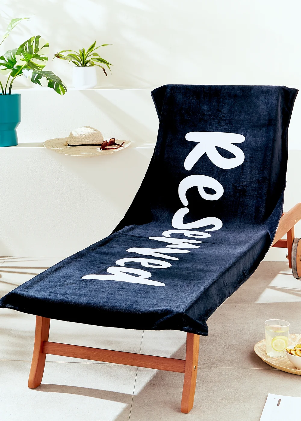 Catherine Lansfield Reserved Beach Sun Lounger Towel - One Size Image 1