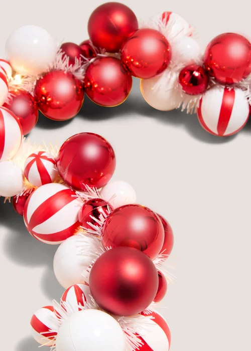 Joyful Pre Lit Bauble Garland Candy Image 2