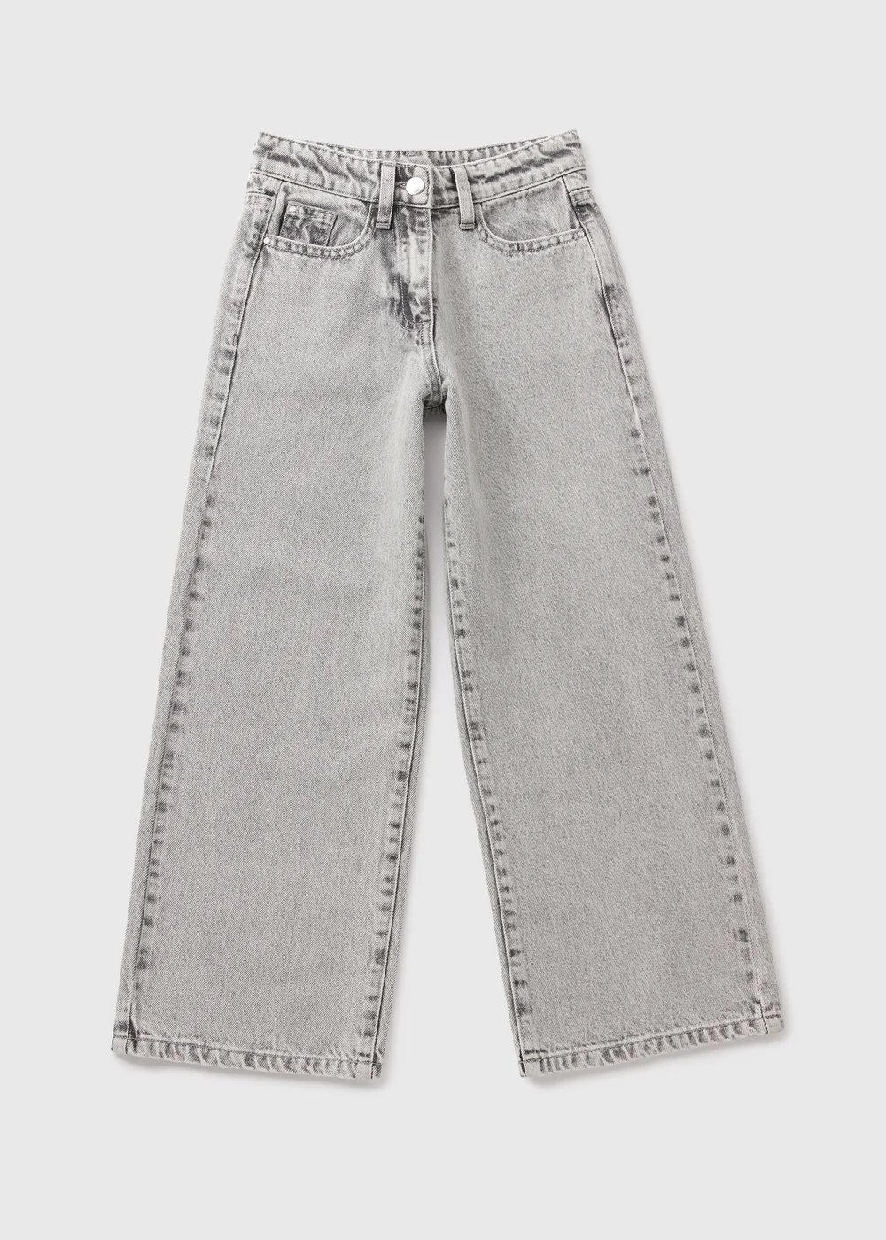 Girls Grey Wide Leg Jeans (7-15yrs) - Age 7 Years Image 1