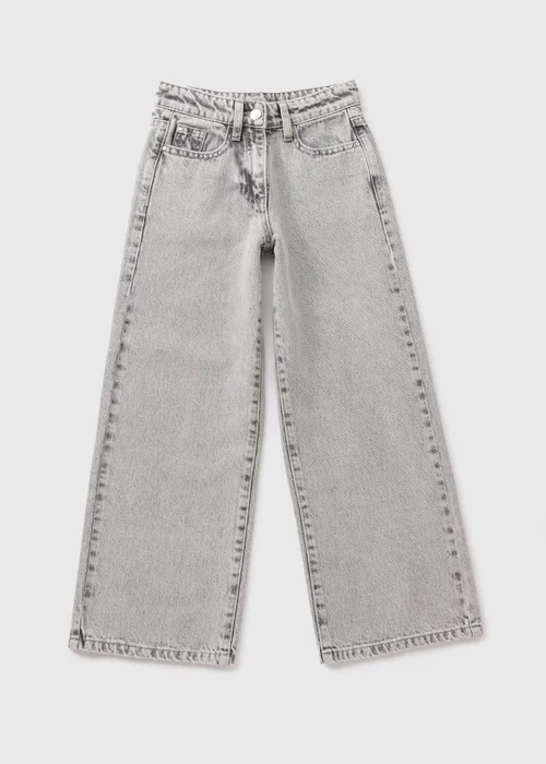 Girls Grey Wide Leg Jeans (7-15yrs) - Age 7 Years Image 1