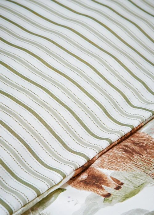 Green Highland Cow Duvet Set - Single Image 3