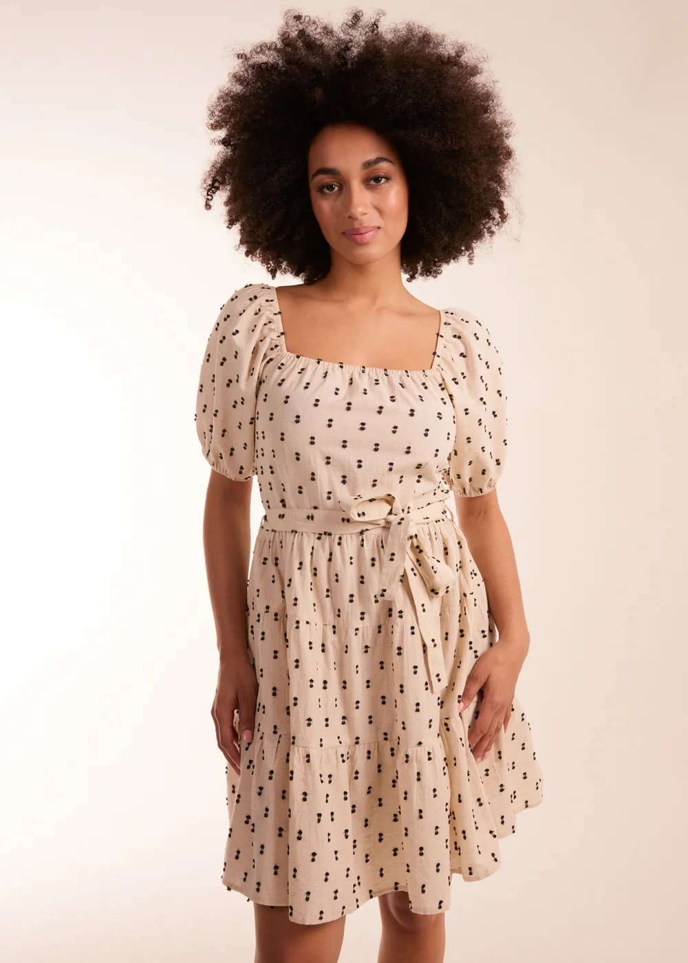 Blue Vanilla Stone Dobby Spot Mini Dress - L Image 1