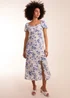 Blue Vanilla White Puff Sleeve Midi Dress With Side Split - 14 Image 4