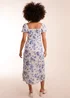 Blue Vanilla White Puff Sleeve Midi Dress With Side Split - 14 Image 2