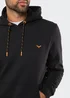 Threadbare Black Cotton Blend Pullover Hoody - Small Image 3