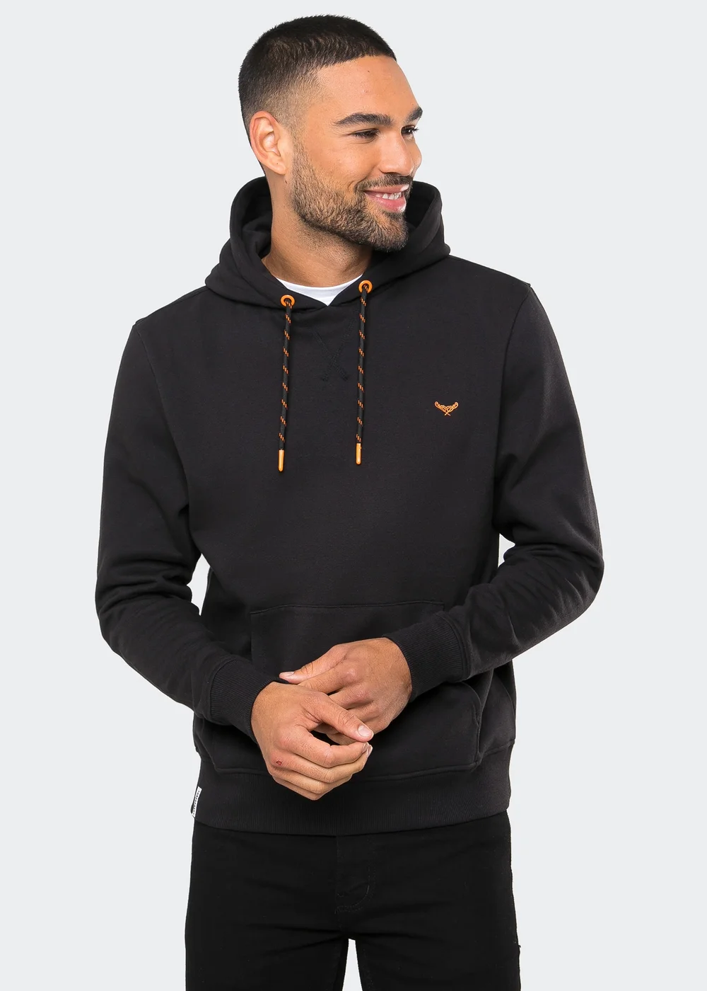 Threadbare Black Cotton Blend Pullover Hoody - Small Image 1