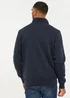 Threadbare Navy 1/4 Zip Neck Sweatshirt - Large Image 2