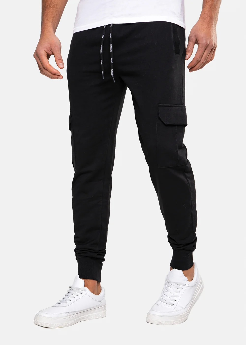 Threadbare Black Cargo Style Joggers - M Image 1