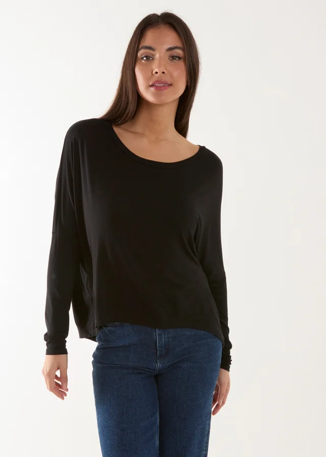 Blue Vanilla Black Batwing High Low Top