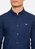 Threadbare Navy Oxford Cotton Long Sleeve Shirt - Medium Image 3