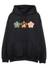 Disney Mickey Mouse Flowers Black Printed Hoodie - S Image 1