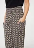 Izabel London Black Mosaic Print Shirred Harem Pants - 10 Image 3