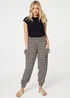 Izabel London Black Mosaic Print Shirred Harem Pants - 10 Image 4